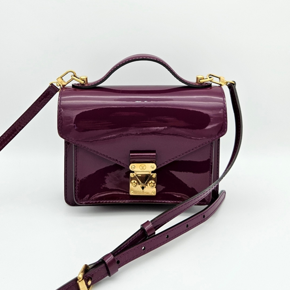 Authentic Louis Vuitton Vernis Patent Leather Monceau #4339M